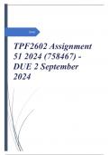 TPF2602 Assignment 51 2024 (758467) - DUE 2 September 2024