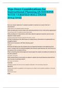 Wgu D005 Considerations for Instructional Planning QUESTIONS WITH VERIFIED SOLUTIONS 2024/2025