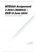 MTE1501 Assignment 2 2024 (366844) - DUE 13 June 2024