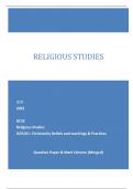 OCR 2023 GCSE Religious Studies J625/01: Christianity Beliefs and teachings & Practices Question Paper & Mark Scheme (Merged