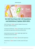 NU 650 Final Exam SG/ 145 Questions and Definitions/ Update 2024-2025.