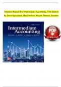 Solution Manual for Intermediate Accounting, 11th Edition by David Spiceland, Mark Nelson, Wayne Thomas, Jennifer, All Chapters 1 - 21, Complete Newest Version