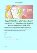 Regis NU 650 Through Midterm Exam/ Containing 227 Questions and Answers/ Already Graded A+/ 2024-2025.