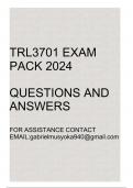 TRL3701 Exam pack 2024(Questions and answers)