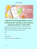 Regis NU 650 Through Midterm Exam/ Containing 227 Questions and Answers/ Already Graded A+/ 2024-2025. Terms like: You place a quarter in your client's hand and ask him to identify it without looking. You are testing which discriminative sensation? - A