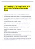 APEA Peds Exam Questions with Complete Solutions Guarantee Pass (2)