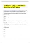 BANA 2081 Exam 2 Chapters 4-6 Questions with Answers (1)