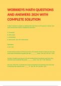 WORKKEYS MATH QUESTIONS AND ANSWERS 2024 WITH COMPLETE SOLUTION