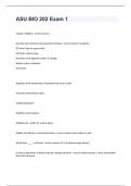 BIO 202 Arizona State University -ASU BIO 202 Exam 1 with complete solutions