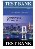 TEST BANK FOR Corporate Finance 13th Edition by Stephen Ross, Randolph Westerfield, Jeffrey Jaffe | Verified Chapters 1-21 | Complete Newest 2024 Version.