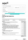 2023 AQA A-level FURTHER MATHEMATICS 7367/1 Paper 1 Question Paper & Mark  scheme (Merged) June 2023 [VERIFIED]