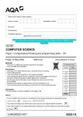 2023 AQA GCSE COMPUTER SCIENCE 8525/1A, 8525/1B, 8525/1C Paper 1 Computational  thinking and programming skills Question Paper & Mark scheme (Merged) June 2023  [VERIFIED]