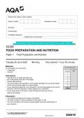 2023 AQA GCSE FOOD PREPARATION AND NUTRITION 8585/W Paper 1 Food  Preparation and Nutrition Question Paper & Mark scheme (Merged) 