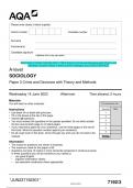 2023 AQA A-LEVEL SOCIOLOGY 7192/3 Paper 3 Crime and Deviance with Theory and Methods Question Paper & Mark scheme (Merged) June 2023 [VERIFIED]