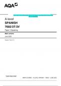 2023 AQA A-level SPANISH 7692/3T/3V Paper 3 Speaking Mark scheme June 2023 [VERIFIED]