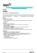 2023 AQA GCSE DRAMA 8261/W Component 1 Understanding Drama Question Paper & Mark scheme (Merged) June 2023 [VERIFIED]