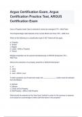 Argus Certification Exam, Argus Certification Practice Test, ARGUS Certification Exam