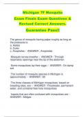 Michigan 7F Mosquito  Exam Finals Exam Questions &  Revised Correct Answers.  Guarantee Pass!!