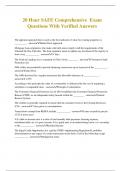 20 Hour SAFE Comprehensive Exam Questions With Verified Answers