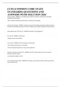 CCSS (COMMON CORE STATE STANDARDS) QUESTIONS AND ANSWERS WITH SOLUTION 2024