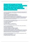 Chapter 55 Concepts of Care for Patients with Malnutrition Undernutrition and Obesity Ignatavicius Medical-Surgical Nursing, 10th Edition Exam Questions and Answers