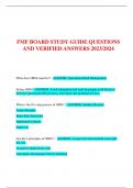 FMF BOARD STUDY GUIDE QUESTIONS AND VERIFIED ANSWERS 2023/2024 