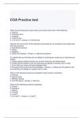 COA Practice test with correct answers