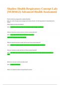 Shadow Health Respiratory Concept Lab: (NURS612) Advanced Health Assessment | Graded.