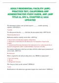 ADULT RESIDENTIAL FACILITY (ARF)  PRACTICE TEST, CALIFORNIA ARF  ADMINISTRATOR STUDY GUIDE, ARF (ARF  TITLE 22, DIV 6, CHAPTER 6) 2023  UPDATED