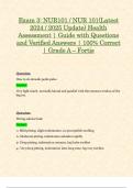 Exam 2 & Exam 3: NUR101 / NUR 101 (Latest 2024 / 2025 Update) Health Assessment | Guide with Questions and Verified Answers | 100% Correct | Grade A – Fortis