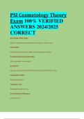 PSI Cosmetology Theory Exam 100% VERIFIED  ANSWERS 2024/2025  CORRECT ALREADY PASSED