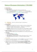 Volledige samenvatting History of European Colonization 