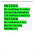 2024 Milady Cosmetology Practice Exam With Questions and Verified Answers// 2023 Milady Cosmetology Exam Review Already GRADED A