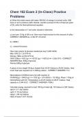 Chem 162 Exam 2 (In-Class) Practice Problems with complete solution 