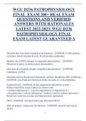 WGU D236 PATHOPHYSIOLOGY  FINAL EXAM 200+ REAL EXAM  QUESTIONS AND VERIFIED  ANSWERS WITH RATIONALES  LATEST