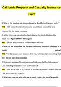 California Property and Casualty Insurance Exam Questions with 100% Correct Answers | Updated & Verified
