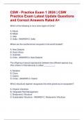 CSW - Practice Exam 1 2024 | CSW  Practice Exam Latest Update Questions  and Correct Answers Rated A+