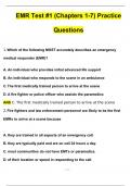 EMR Test #1 (Chapters 1-7) Practice Questions with 100% Correct Answers | Updated & Verified