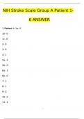 NIH Stroke Scale Group A Patient 1-6 ANSWER Questions with 100% Correct Answers | Updated & Verified