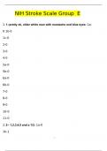 NIH Stroke Scale Group E Questions with 100% Correct Answers | Updated & Verified