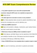 NYS EMT Exam Comprehensive Review Questions with 100% Correct Answers | Updated & Verified