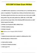 NYS EMT-B State Exam Written Questions with 100% Correct Answers | Updated & Verified