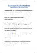 Economics GDP Practice Exam  Questions 100% Correct