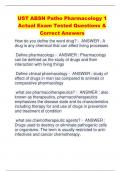 UST ABSN Patho Pharmacology 1 Actual Exam Tested Questions &  Correct Answers