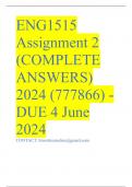 ENG1515 Assignment 2 (COMPLETE ANSWERS) 2024 (777866) - DUE 4 June 2024