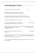 Food Managers Course Written Questions With Complete Answers Graded A+|2024.