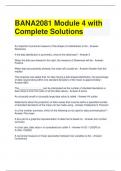 BANA2081 Module 4 with Complete Solutions