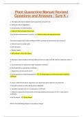 Plant Quarantine Manual Revised Questions and Answers / Sure A +