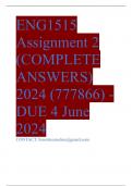 ENG1515 Assignment 2 (COMPLETE ANSWERS) 2024 (777866) - DUE 4 June 2024