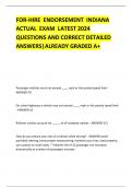 FOR-HIRE ENDORSEMENT INDIANA ACTUAL EXAM LATEST 2024 QUESTIONS AND CORRECT DETAILED ANSWERS|ALREADY GRADED A+